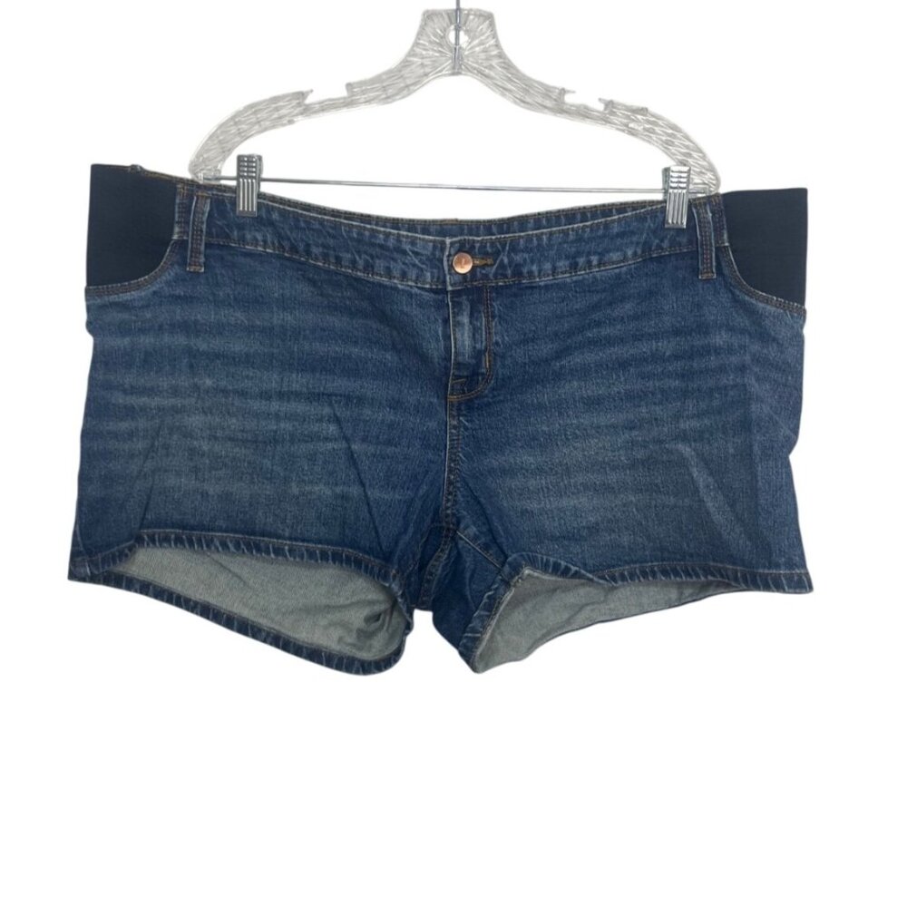 Ingrid & Isabel Maternity Denim Shorts Size 16 Blue Stretch‎ Summer